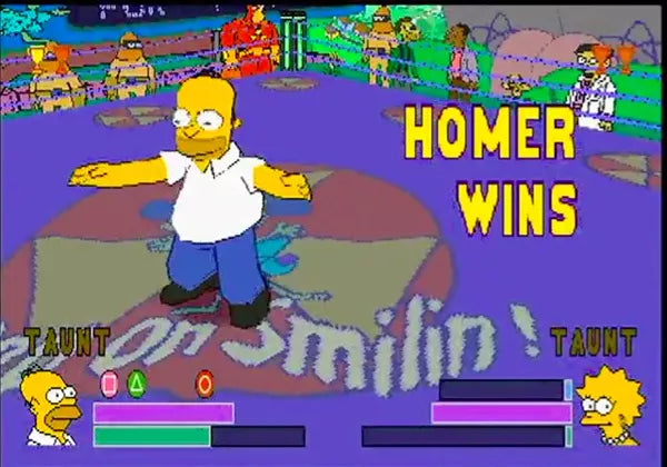 The Simpsons Wrestling - PS1 spill - Retrospillkongen
