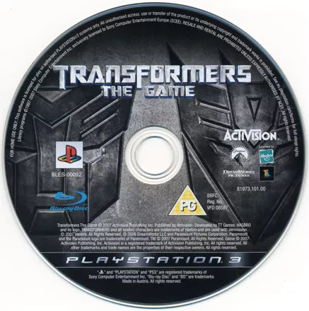 Transformers: The Game - PS3 spill - Retrospillkongen