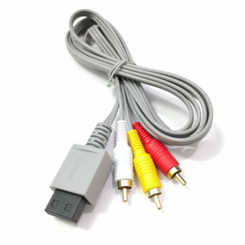 Wii AV-kabel (1,8 m) - Kompositt-/Komponent RCA-tilkobling for Nintendo Wii-konsollen - Retrospillkongen
