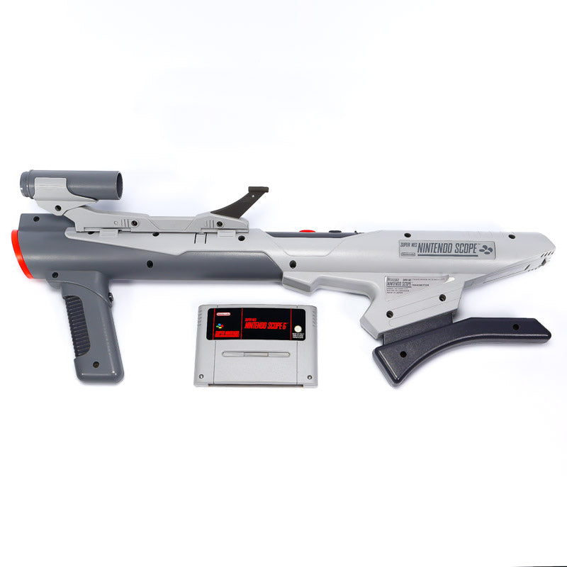 Super Nes Nintendo Scope 6 Med Super Scope Bazooka kontroll og mottaker - SNES spill - Retrospillkongen