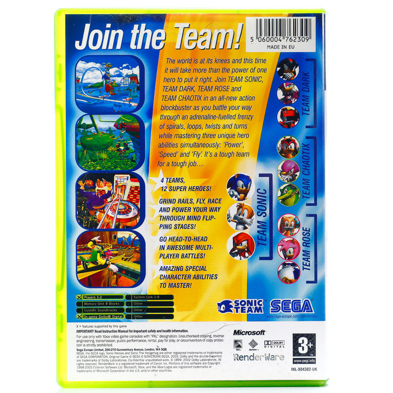 Sonic Heroes - Original Xbox-spill - Retrospillkongen