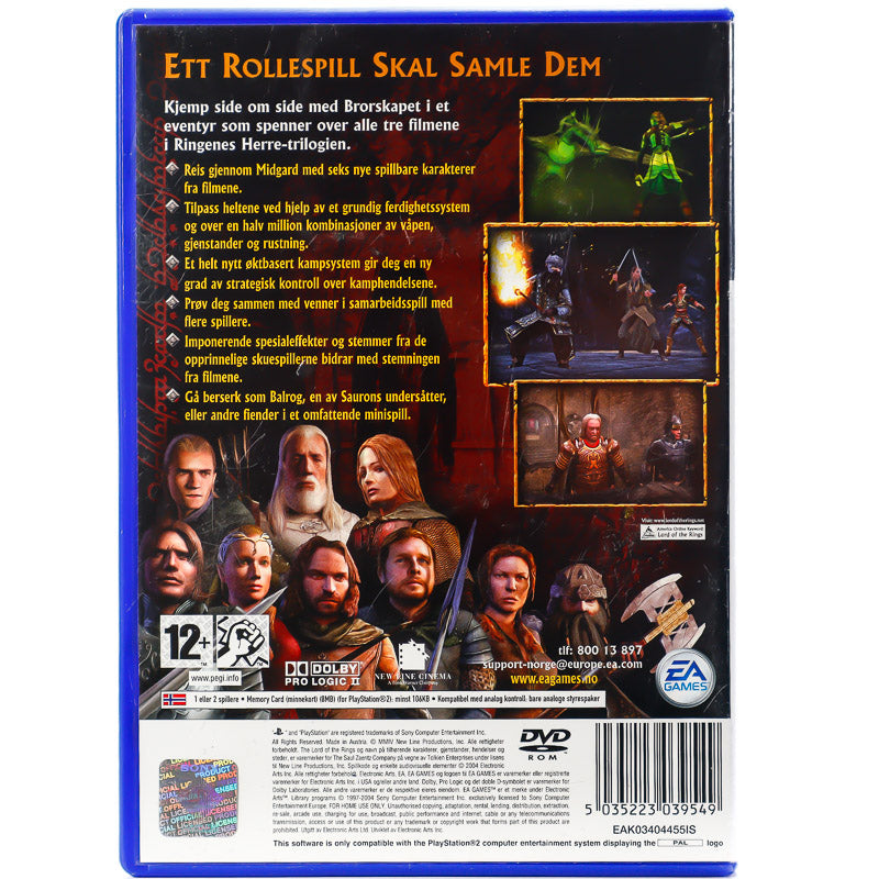 The Lord of the Rings: The Third Age - PS2 spill (Kun Cover) - Retrospillkongen