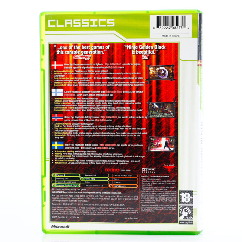 Ninja Gaiden: Black classics - Microsoft Xbox spill - Retrospillkongen