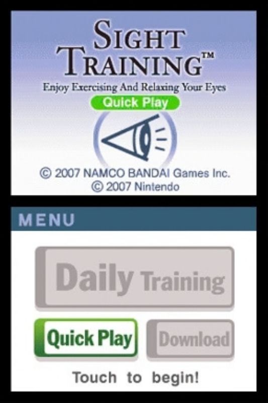 Sight Training: Enjoy Exercising and Relaxing Your Eyes - Nintendo DS spill