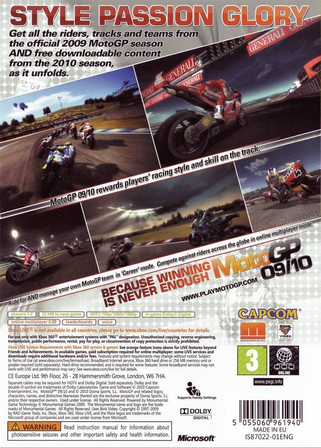 MotoGP 09/10 - Xbox 360 spill - Retrospillkongen