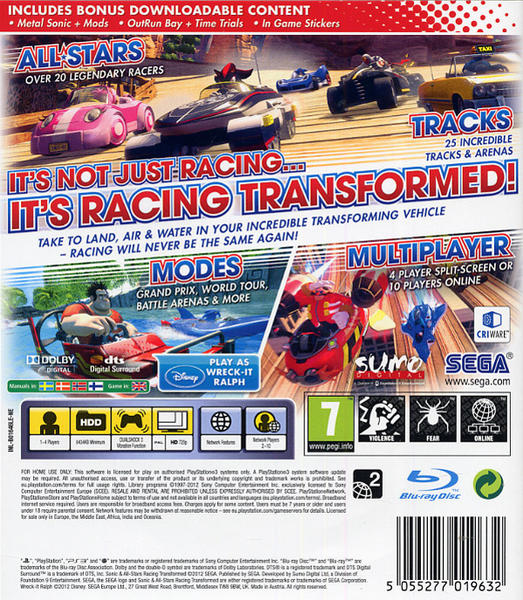 Sonic All Stars Racing Transformed Limited Edition - PS3 spill
