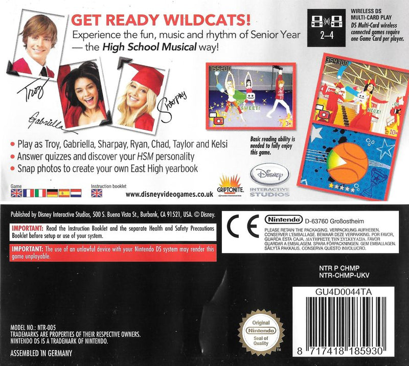 High School Musical 3: Senior Year - Nintendo DS spill