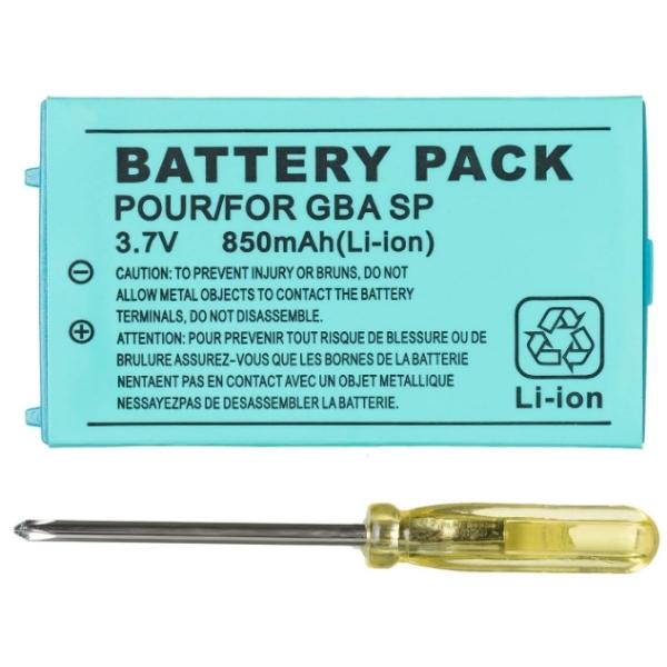 3.7V, 850mAh Li-ion Batteri pakke for Nintendo GBA SP - Retrospillkongen