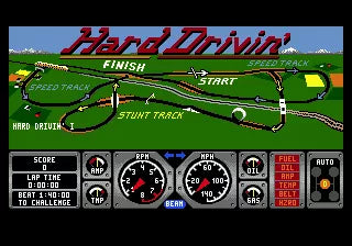 Hard Drivin' - SEGA Mega Drive spill - Retrospillkongen