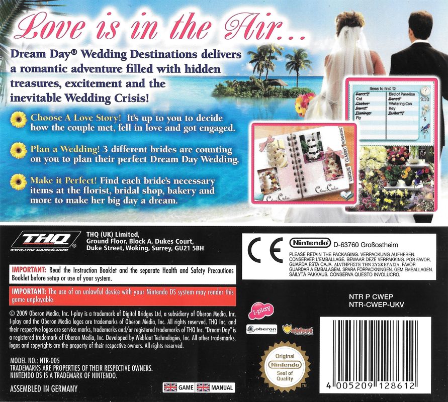 Dream Day Wedding Destinations - Nintendo DS spill - Retrospillkongen