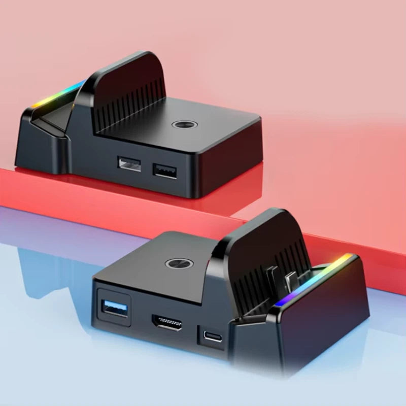 Mini Portable Dock for Nintendo Switch 1, OLED og Switch 2 - Retrospillkongen