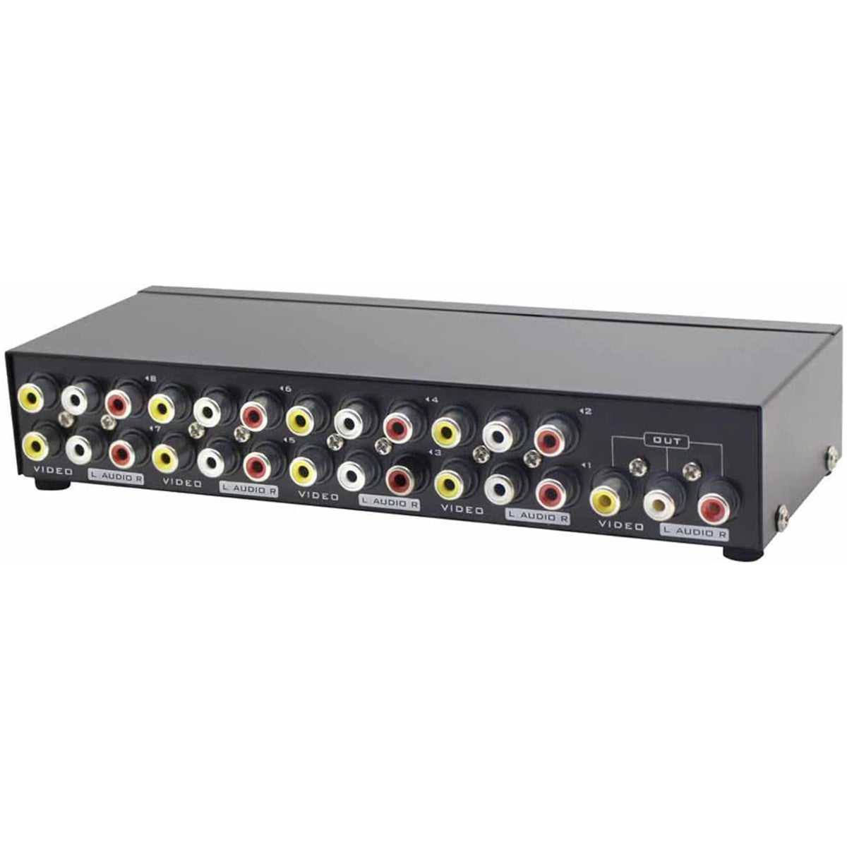8-veis port kompositt 8x1 Video og Audiosplitter - 8 Konsoller til 1 TV - Retrospillkongen