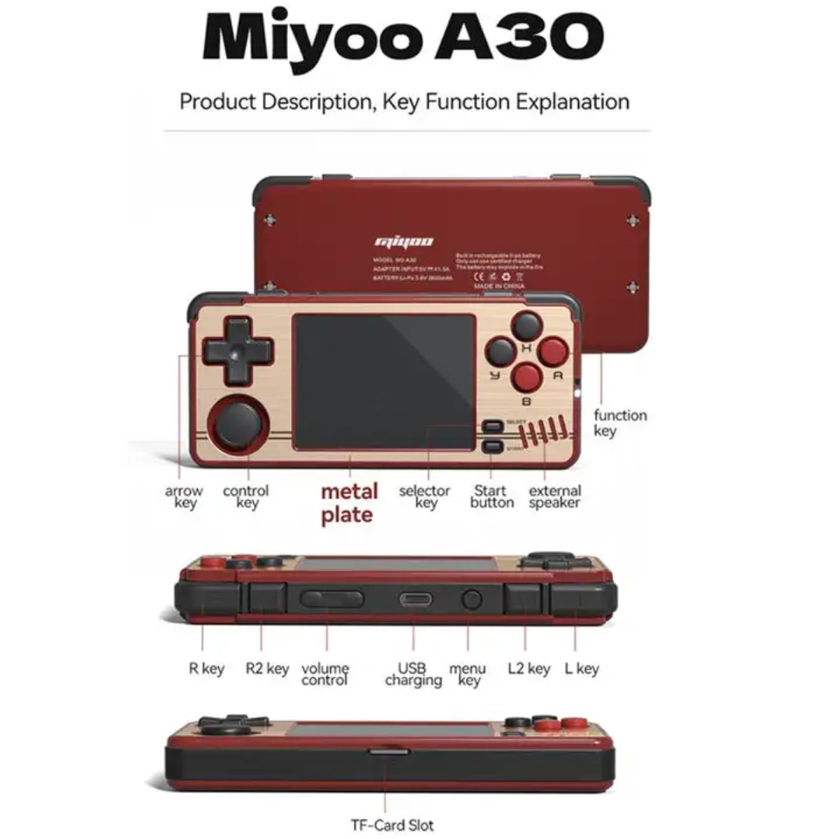 Miyoo A30: 15000+ Spill, 64GB, Wifi - Retrospillkongen