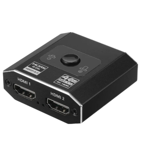 2-veis HDMI Switcher - 4K & 1080P Støtte, 1x2 / 2x1 Splitter med 2 Porter, 3D & HDR Kompatibel - Retrospillkongen