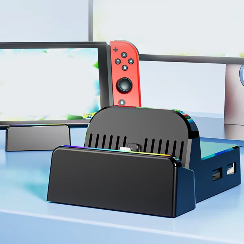 Mini Portable Dock for Nintendo Switch 1, OLED og Switch 2 - Retrospillkongen
