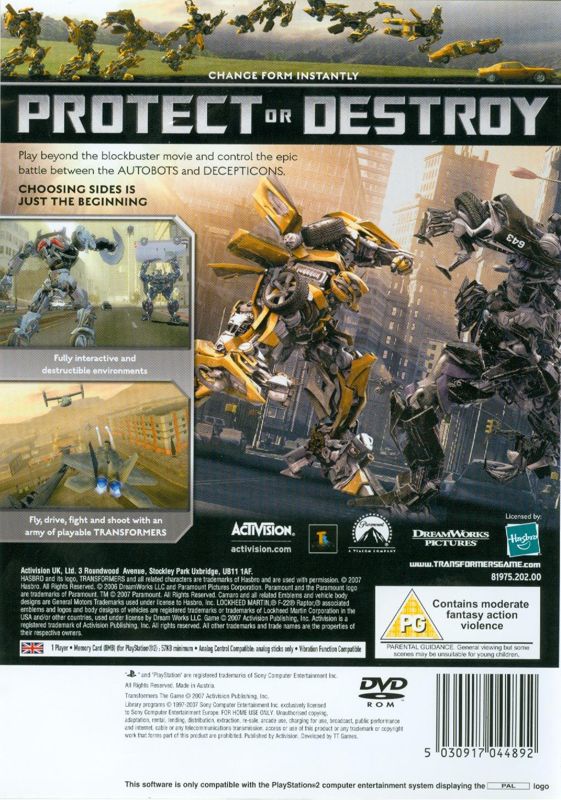 Transformers: The Game - PS2 Spill