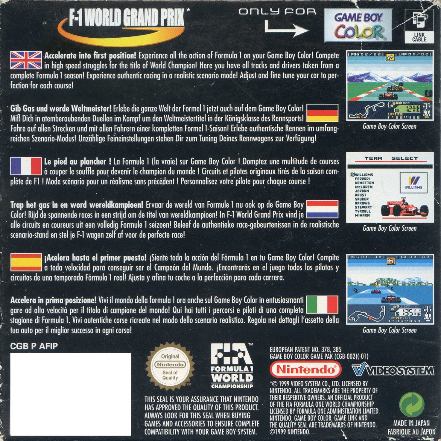F-1 World Grand Prix - GBC spill - Retrospillkongen