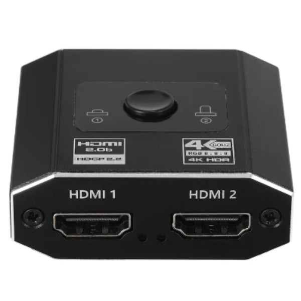 2-veis HDMI Switcher - 4K & 1080P Støtte, 1x2 / 2x1 Splitter med 2 Porter, 3D & HDR Kompatibel - Retrospillkongen