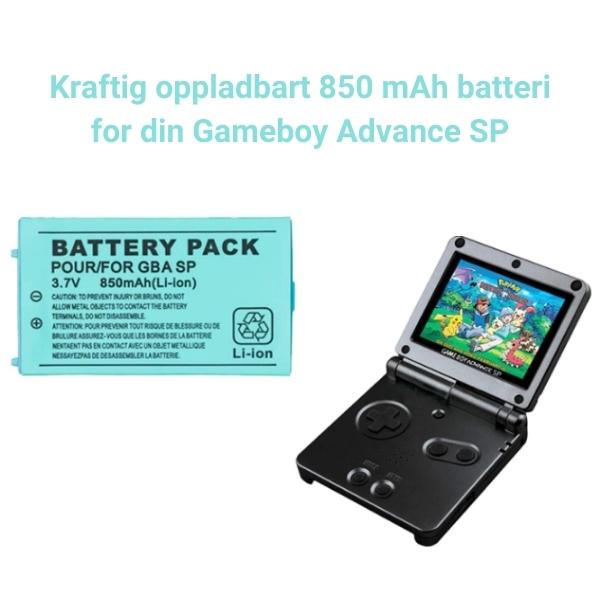 3.7V, 850mAh Li-ion Batteri pakke for Nintendo GBA SP - Retrospillkongen