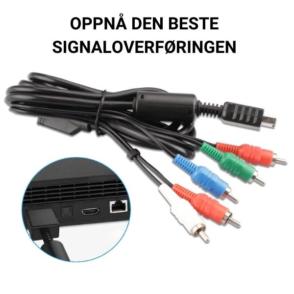Komponent kabel for Sony PS2 og PS3 - Retrospillkongen