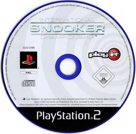 International Snooker Championship - PS2 spill