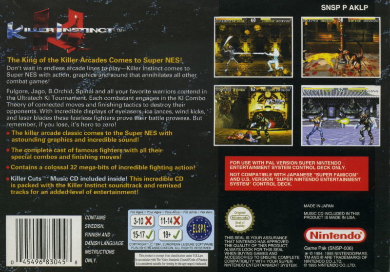 Killer Instinct - SNES spill - Retrospillkongen