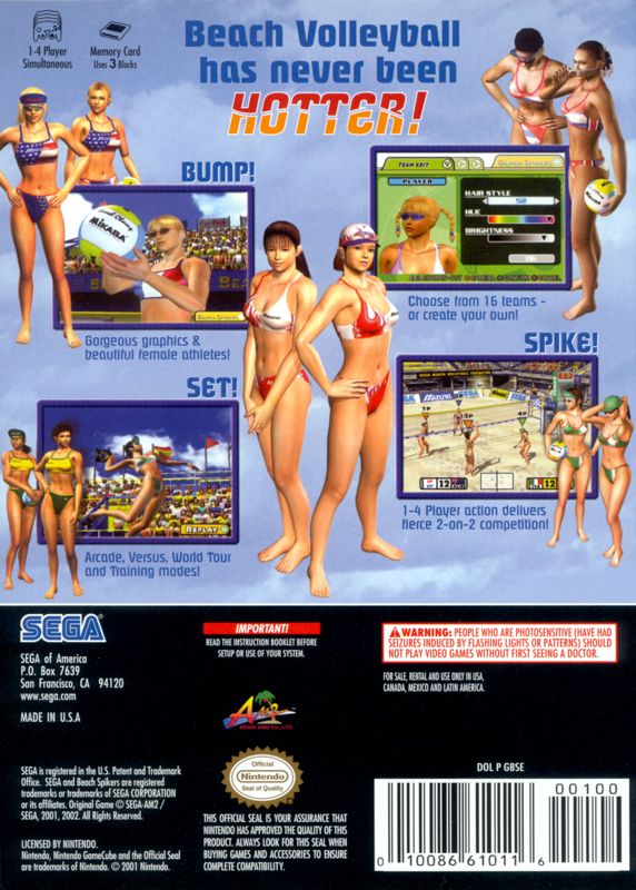 Beach Spikers: Virtua Beach Volleyball - Gamecube spill (NTSC, Ikke regionfri)