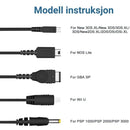 5 in 1 USB Lade Kabel for Nintendo DS Lite/Wii U/New 3DS XL,3DS XL,2DS,Dsi XL,NDS/GBA SP(Gameboy Advance sp),PSP 1000 2000 3000 - Retrospillkongen