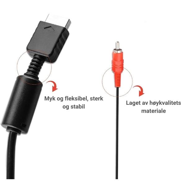 Komponent kabel for Sony PS2 og PS3 - Retrospillkongen