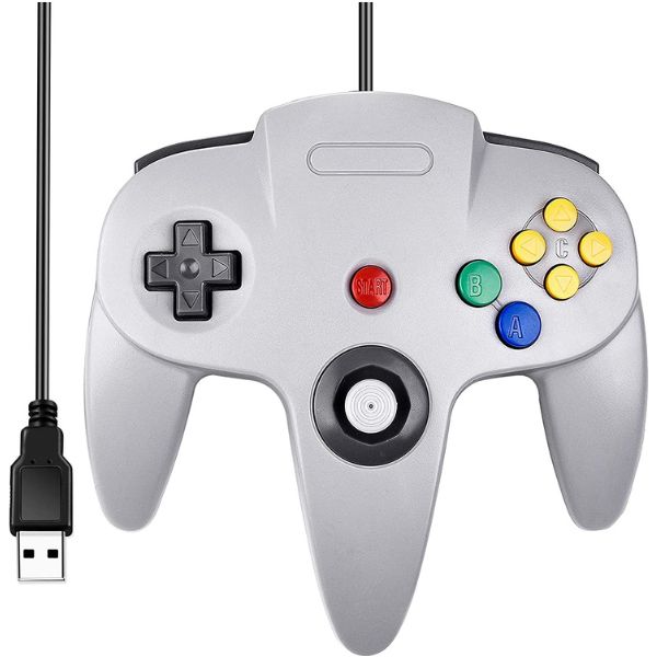 N64-kontroller med USB-kabel for PC, MAC, Linux, Raspberry Pi 3 og Sega Genesis - Retrospillkongen