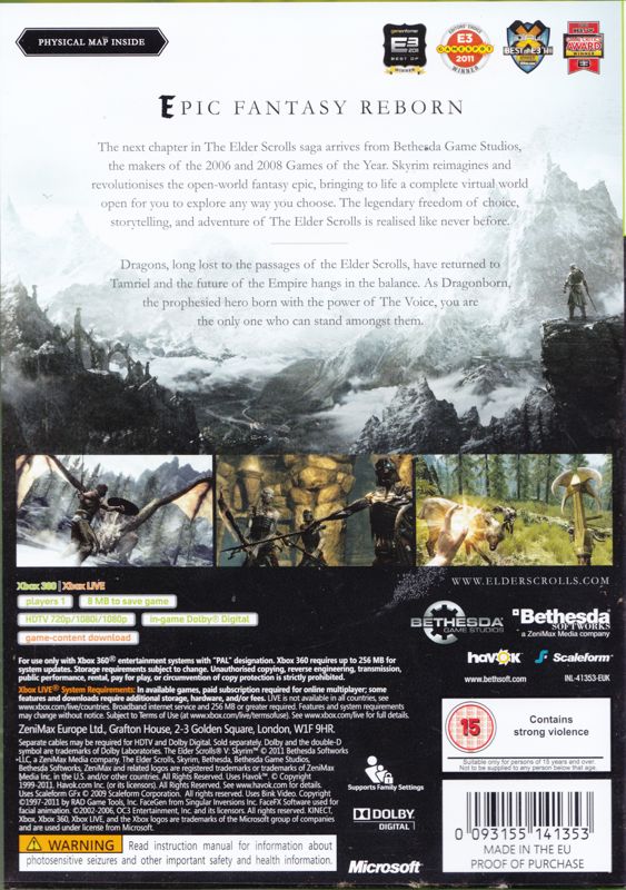 The Elder Scrolls V Skyrim - Xbox 360 spill