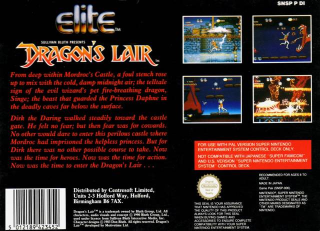 Dragon's Lair - SNES spill - Retrospillkongen