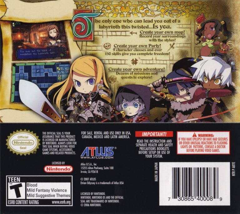 Etrian Odyssey - Nintendo DS (NTSC - Regionfri) - Retrospillkongen