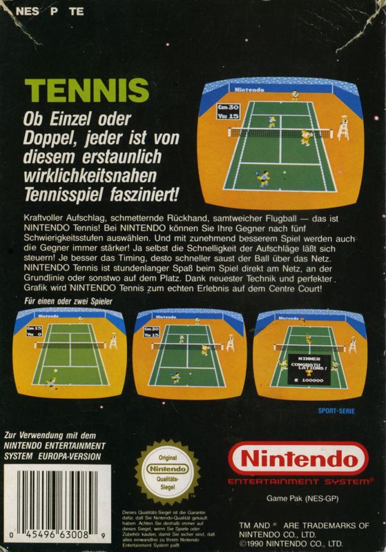 Tennis - NES spill - Retrospillkongen