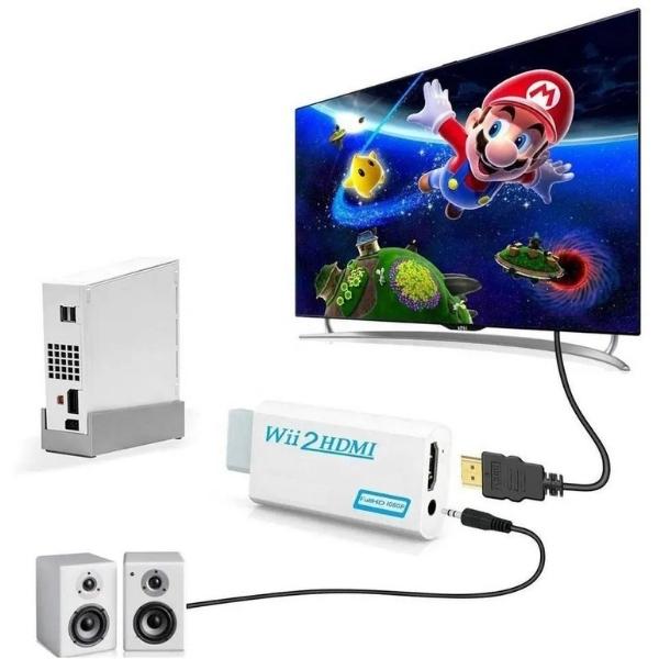 Wii til HDMI konverter Adapter for Nintendo Wii - Full HD 1080p - Retrospillkongen