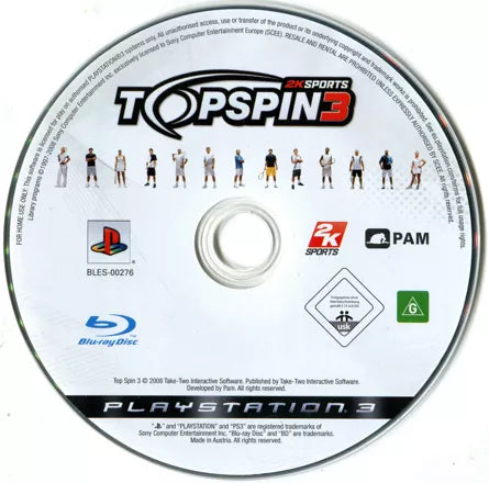 Top spin 3 - PS3 spill - Retrospillkongen