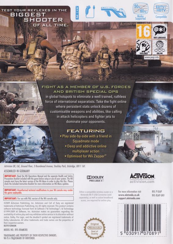 Call of Duty Modern Warfare: Reflex Edition - Wii spill