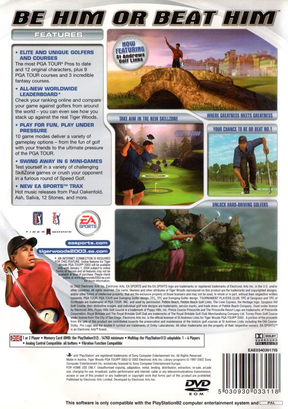 Tiger Woods PGA Tour 2003 - PS2 Spill - Retrospillkongen