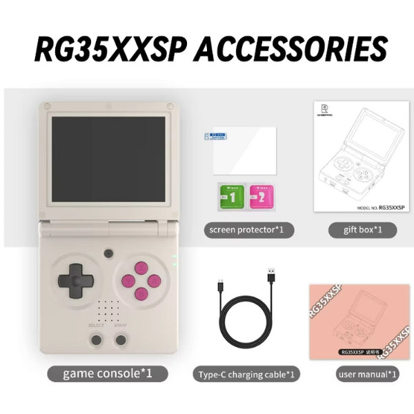 Anbernic RG35XX SP 64G: 5000+ Spill, 64GB, IPS-Skjerm - Retrospillkongen