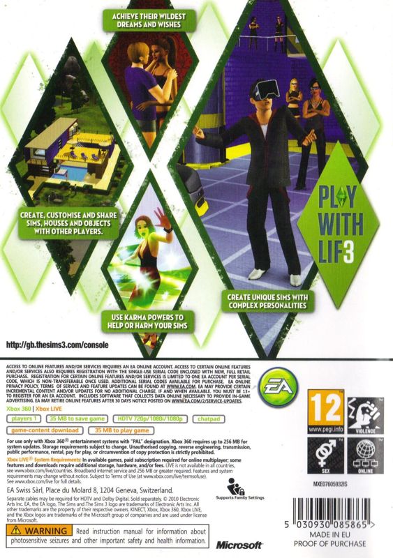 The Sims 3 - Xbox 360 spill