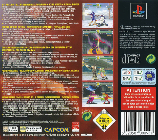 Star Gladiator: Episode: I - Final Crusade - PS1 spill - Retrospillkongen