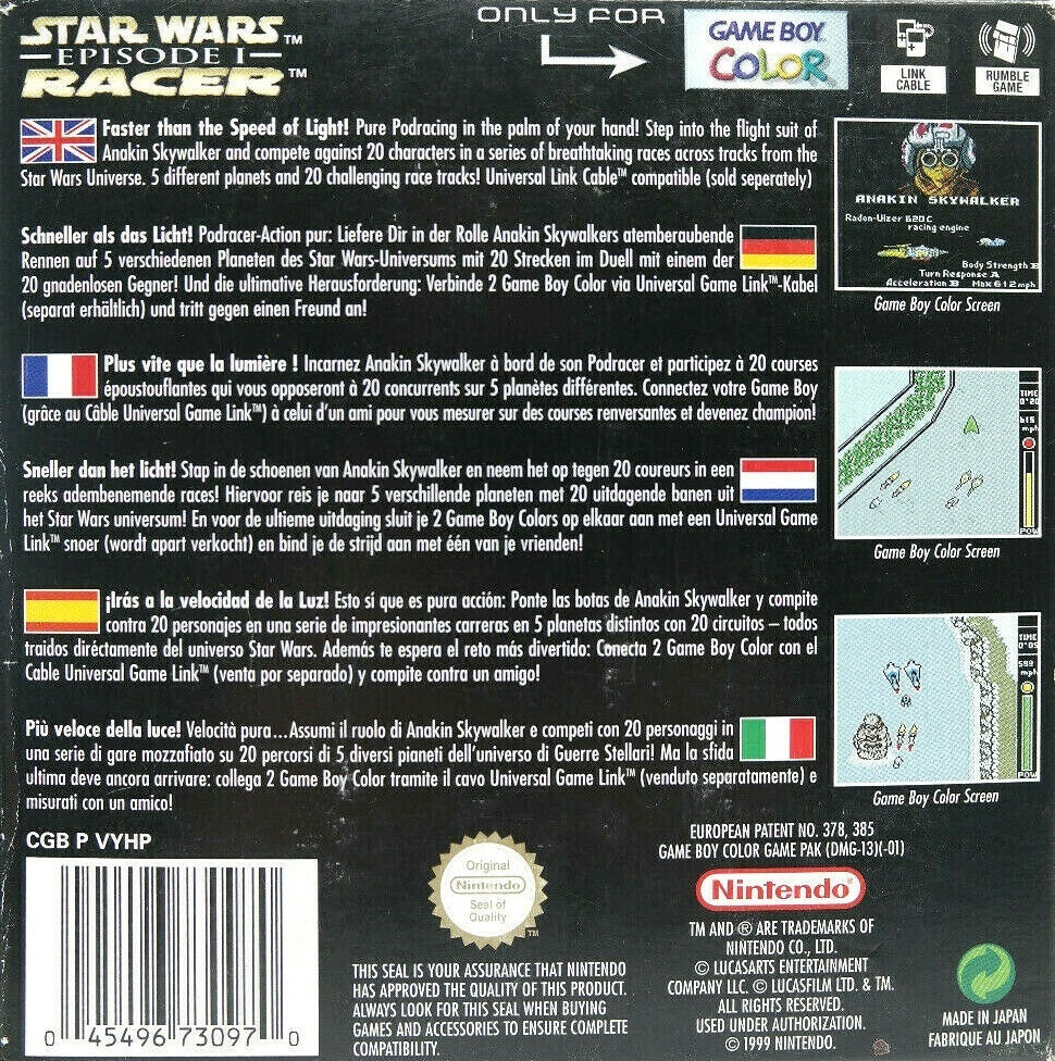 Star Wars: Episode I - Racer - GBC spill - Retrospillkongen