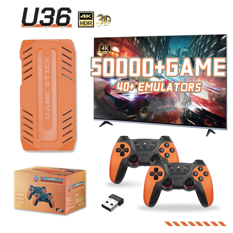 U36 Game Stick Retro Spillkonsoll - 50,000+ Spill Inkludert