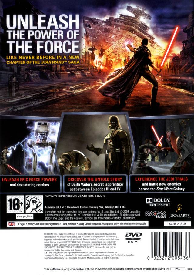 Star Wars: The Force Unleashed - PS2 spill