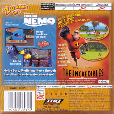 2 Games in 1: Finding Nemo / The Incredibles - GBA spill - Retrospillkongen