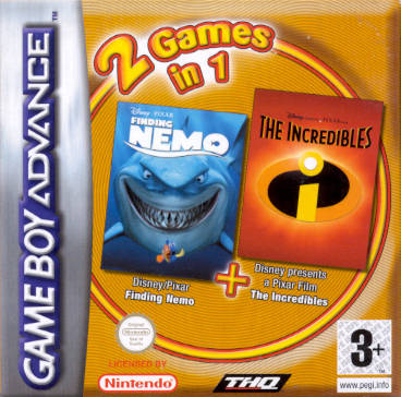 2 Games in 1: Finding Nemo / The Incredibles - GBA spill - Retrospillkongen