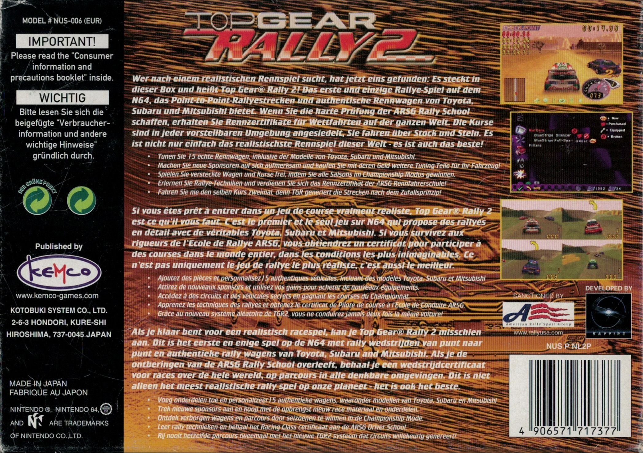 Top Gear Rally 2 - N64 spill - Retrospillkongen