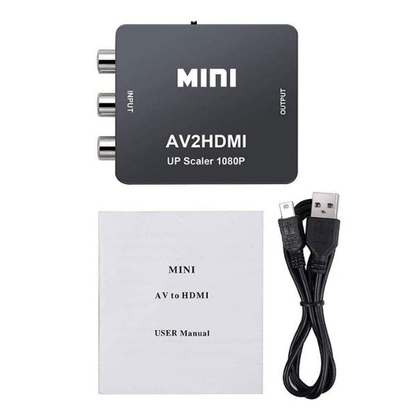 Mini RCA AV til HDMI konverter Adapter - 1080p AV2HDMI - Retrospillkongen