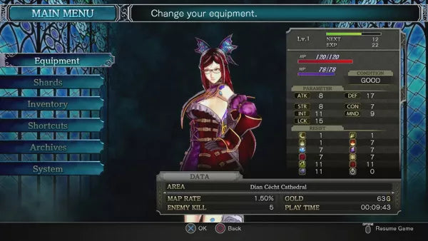 Renovert Bloodstained: Ritual of the Night - PS4 spill - Retrospillkongen