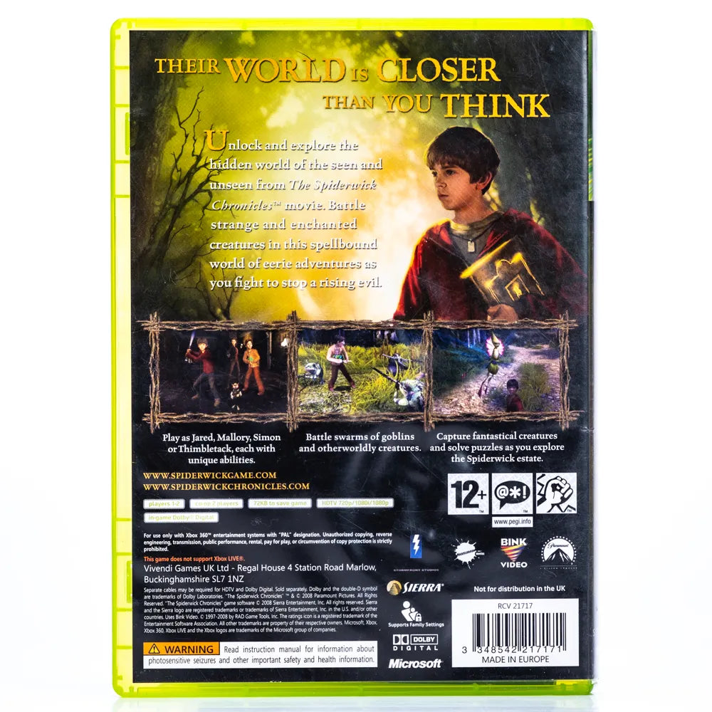 The Spiderwick Chronicles - Xbox 360 spill - Retrospillkongen